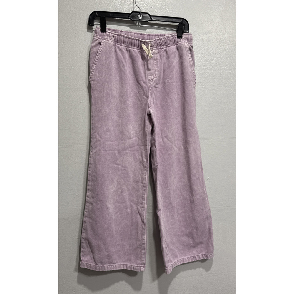 Cat & Jack Girls Wide Leg Pull On Denim Jeans Lilac Purple Pants Size 14